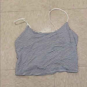 Black and white striped spaghetti strap tank top!